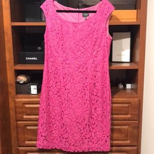 Adrianna papell pink lace cocktail dress
